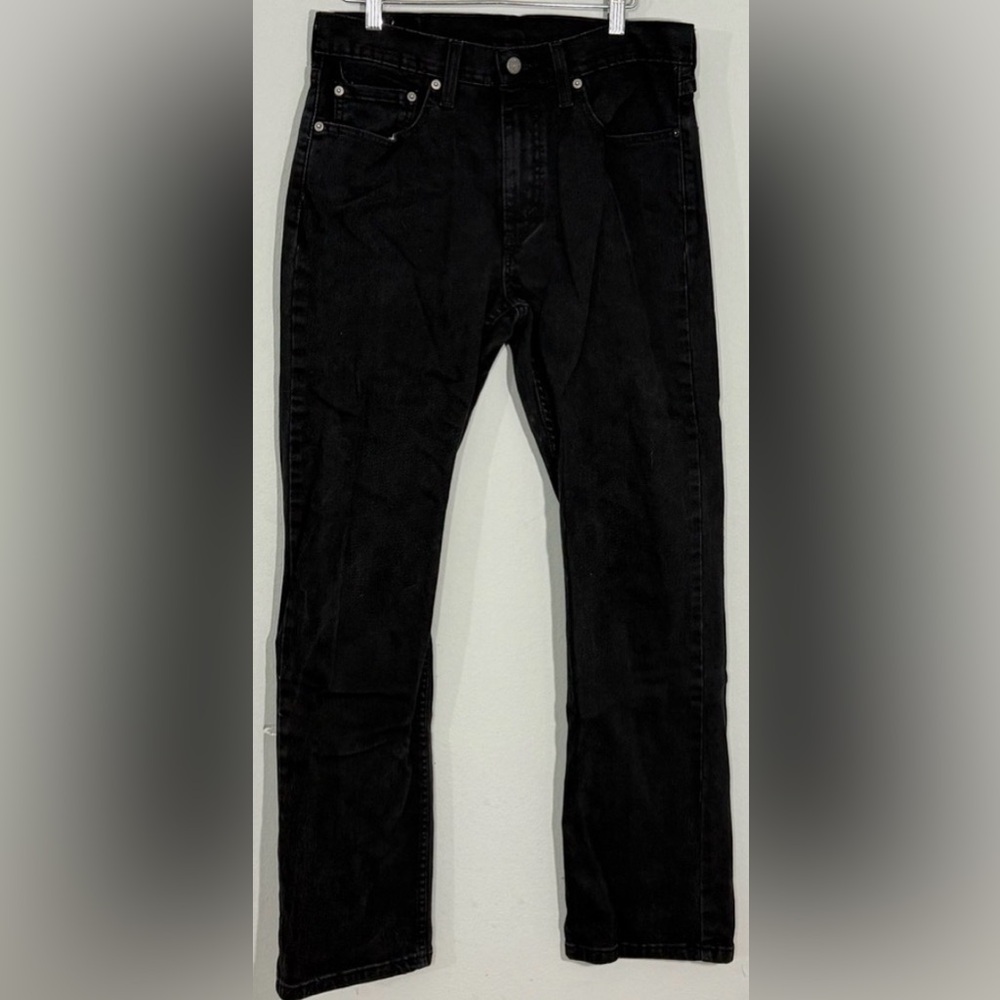 Levi’s 516 Straight Leg Black Denim Jeans Mens 30x30 (tag reads 32x32)